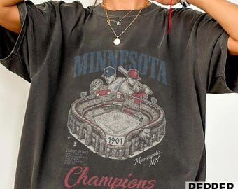 Vintage Minnesota Baseball-Shirt, Retro Twins Spieltag T-Shirt Komfort Farben, gemütlicher übergroßer Hoodie