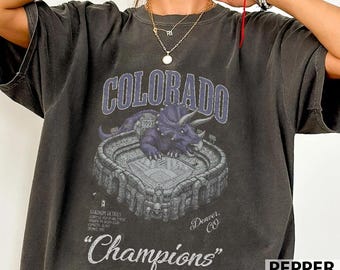 Vintage Colorado Baseball-Shirt, Retro Rockies Spieltag T-Shirt Komfort Farben, Gemütlicher übergroßer Hoodie