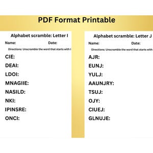 26 Pack A-Z Scramble Digital Download Worksheet 8.5 X 11 Size PDF ...