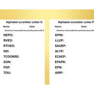 26 Pack A-Z Scramble Digital Download Worksheet 8.5 X 11 Size PDF ...