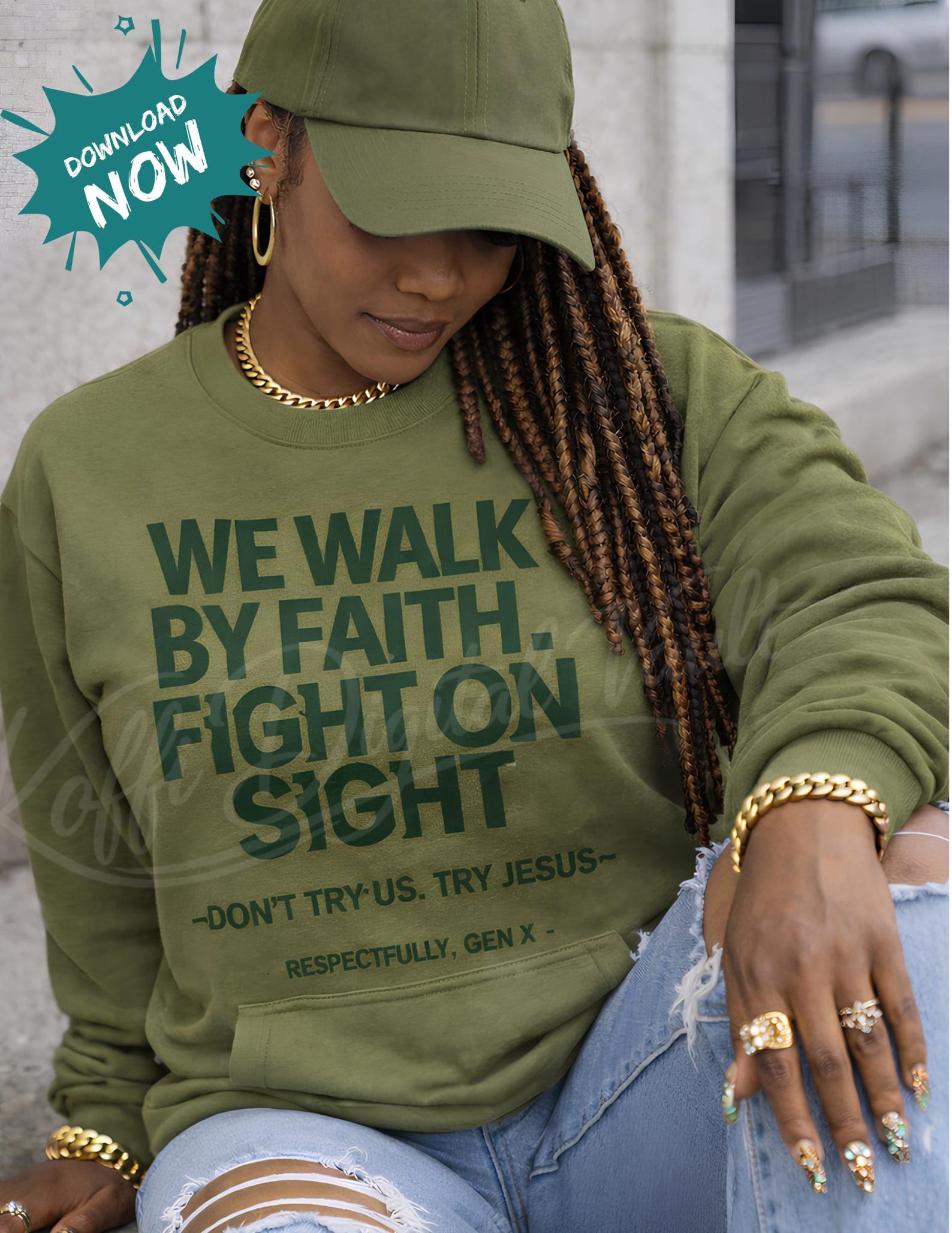 We Walk by Faith Fight on Sight PNG | Gen X Christian Quote - Etsy