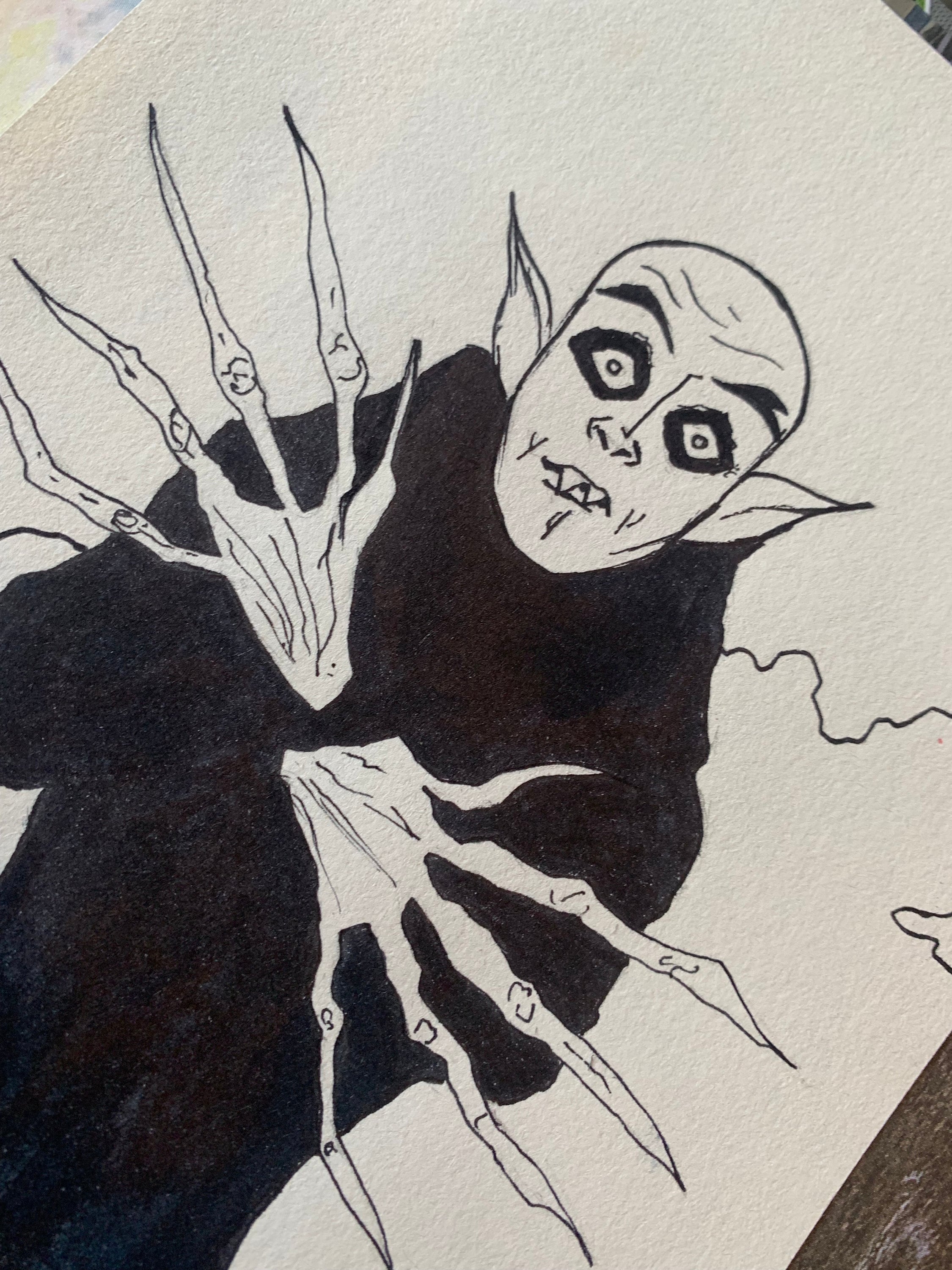 Nosferatu Vampire Ink Pen Drawing - Etsy
