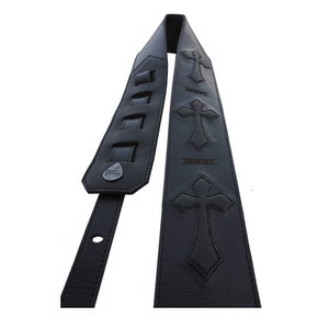 Tony Iommi Official Signature Guitar Strap Men&#39;s Women&#39;s Unisex Leather Black Sabbath SG Doom Heavy Metal