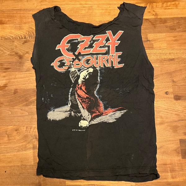 Ozzy Osborne Original 1984 Vintage Black Concert Album Tee Shirt Women's Small 70's 80's 90's