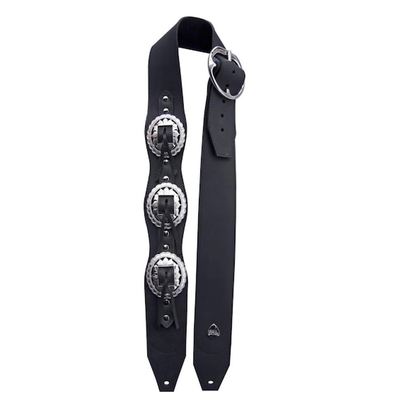Leather Concho Western Guitar Strap Motorhead Lemmy Kilmister