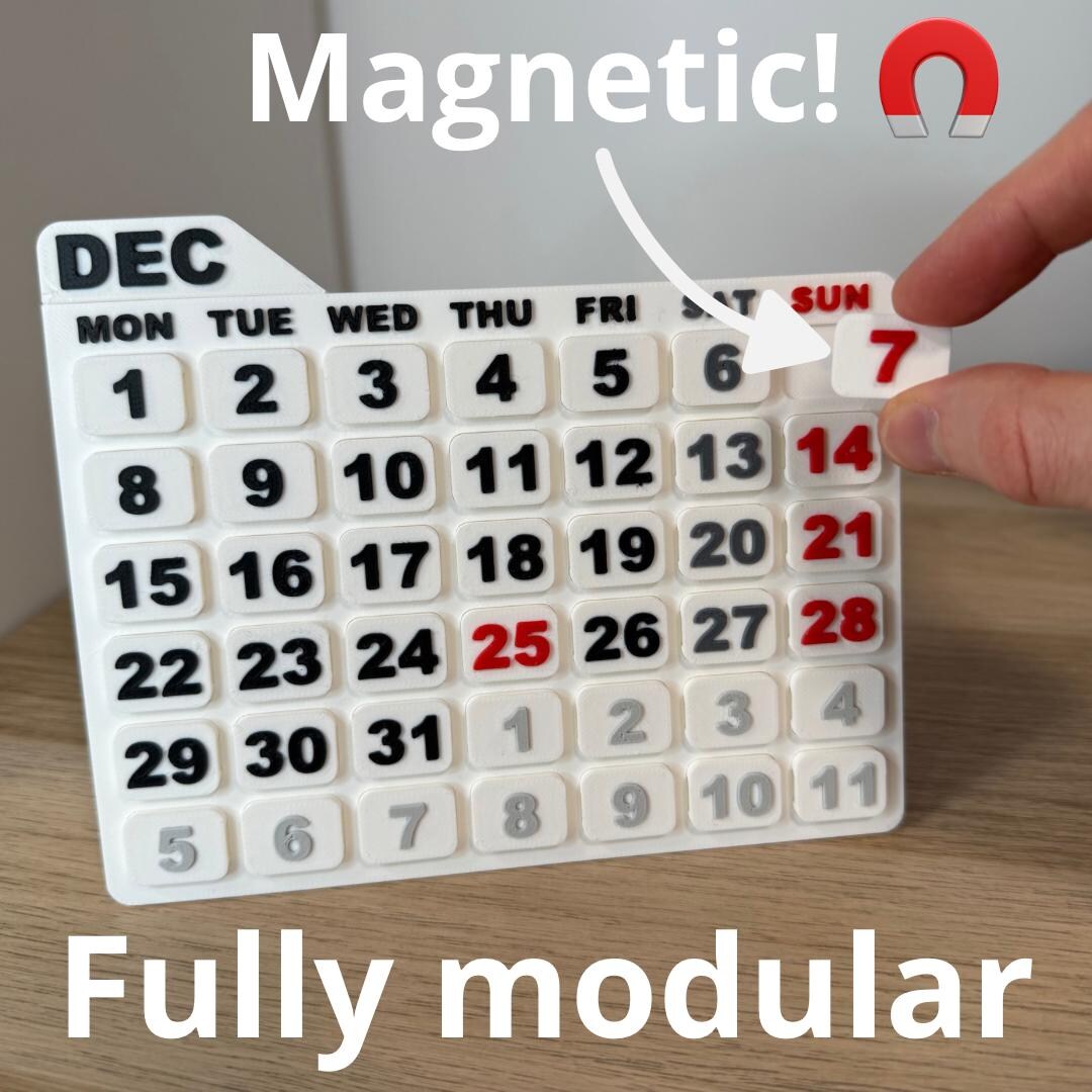MODULAR Desk Calendar for 2025 and EVERY Year Afterwards - Etsy