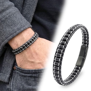 Mens Bracelet • Premium Bead Bracelet •Black Onyx with Hematite • Beaded Bracelet • Mens Jewelry • Perfect Gift for Men •AAA+ Real certified