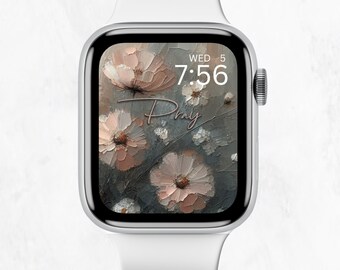 3D Blumen Uhr Wallpaper, Floral Uhr Hintergrund, Christian Apple Watch Wallpaper, religiöses Zifferblatt, Blumen Zifferblatt