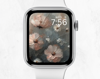 3D Floral Apple Watch Wallpaper, Minimal Watch Face, Neutral Watch Screensaver, Feminine Flower Watch Background, Elegant Aesthetic