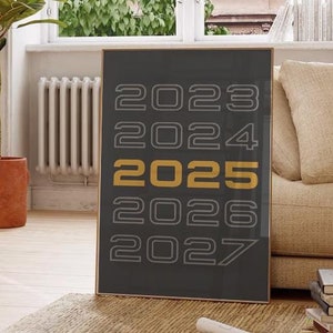 2025 年新年の壁プリント | ゴールドとブラックの大晦日プリント | かわいいホリデー バー カートの壁飾り | 新年の印刷可能な壁アート