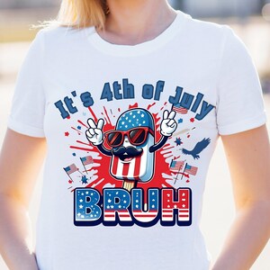 É 4 de julho, BRUH 1 peça PNG – Sublimação de picolé patriótico engraçado, clipart do Dia da Independência, download digital dos EUA para camisetas e presentes