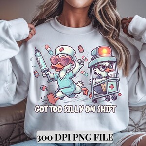 Engraçado ganso bobo à solta, enfermeira, PNG, presente de enfermeira, PNG, humor de ganso, presente de piada de pato, meme de ganso, dia da enfermeira, PNG