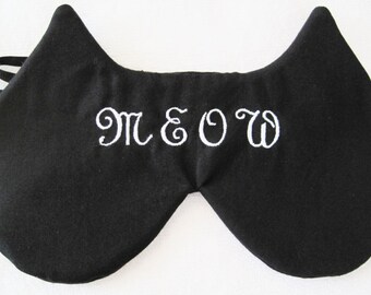 ALL ORGANIC Personalized Cat Sleep Mask Eye Mask Meow