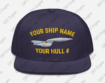 Gorra snapback personalizada Galaxy Class Starship de Star Trek: La Nueva Generación