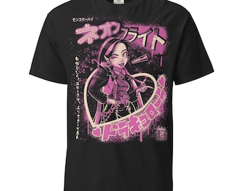 Unisex Frightfully Neon Anime Vampire Girl (3C Ver.) Garment-Dyed Heavyweight T-Shirt