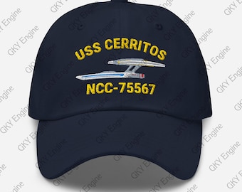 Gorra estilo barco USN bordada USS Cerritos NCC-75567