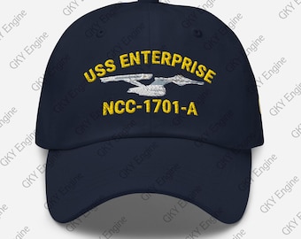 USS Enterprise NCC-1701-A Dad Hat Embroidered Ship Hat st twok Starship
