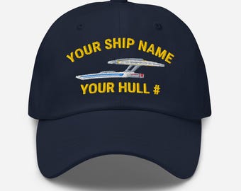 Gorra de papá personalizada con bordado de nave espacial de la clase California