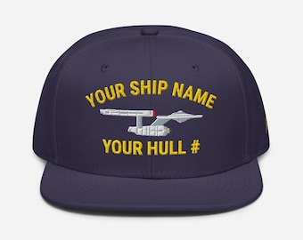 Personalized Constitution Class Starship Snapback Hat TOS