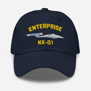 Gorra de papá Enterprise NX-01 con bordado de barco ST ENT