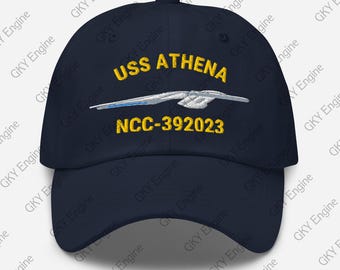 Gorra de papá bordada con el barco USS Athena (vista de perfil) NCC-392023