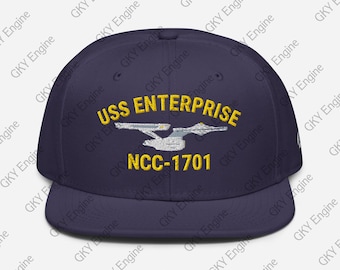 USS Enterprise NCC-1701 Refit Embroidered Ship Snapback Hat st tmp Starship