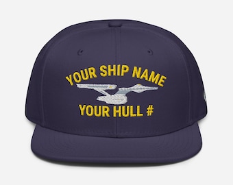 Personalized Constitution II Class Starship Snapback Hat ST TMP twok