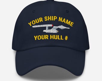 Personalized Constitution Class Starship Dad Hat TOS