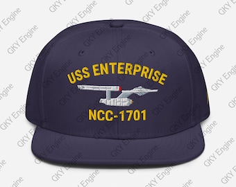 USS Enterprise NCC-1701 TOS Embroidered Ship Snapback Hat st  Starship