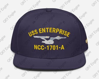 USS Enterprise NCC-1701-A Embroidered Ship Snapback Hat st twok Starship