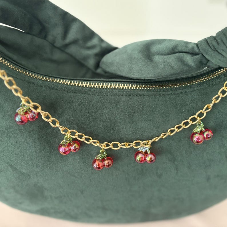 Bag Charm cherry charm bag chain for purse charm for handbag accessory for purse chain with cherries charm purse trendy gift idea for women