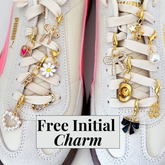 Heart shoe charm for laces gift girl accessories woman sneaker charms gold initial charm  build your own charm for shoes trendy accessories