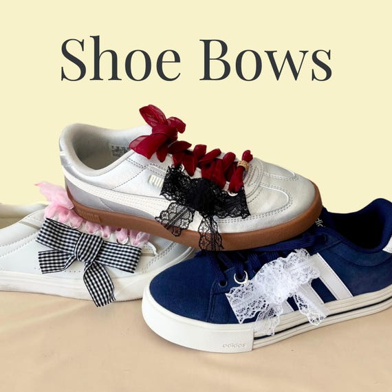 Shoe Bow Clip for Women Sneaker Accent Lace Decoration Shoe Clip Black Bow for Gift Custom Footwear Ballet Clip White Lace Shoe Accent with