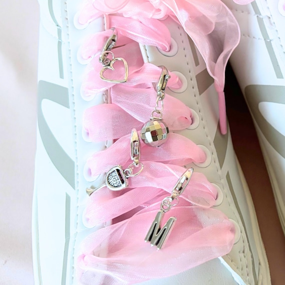 Heart shoe charm for laces gift girl accessories woman sneaker charm silver initial charm  build your own charm for shoes trendy accessories