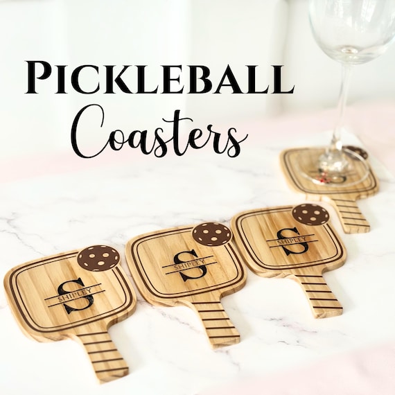 Pickleball Coaster Set custom girls weekend pickleball lover gift Personalized Hostess Present Party Accessory Sport Fan Wine Lover Gift