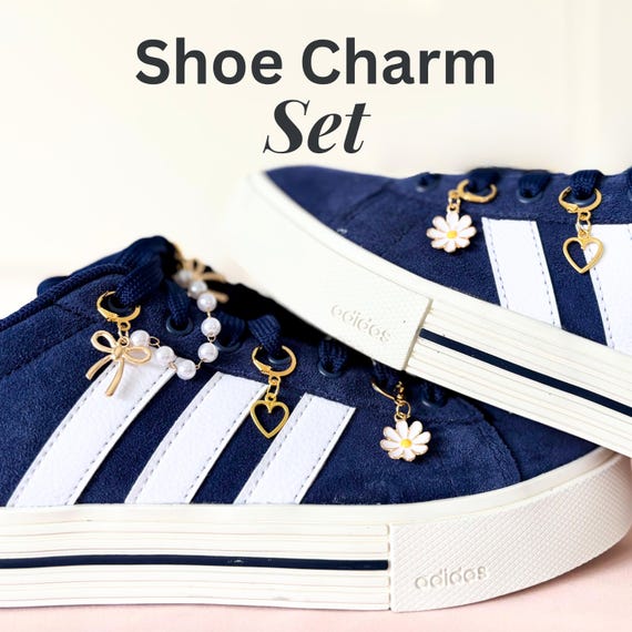 Gold Shoe Charm Pearl Bow Sneaker Decor Flower Clip Charm for Shoelace Heart Shoe Accessory Set Gold Jewelry for Shoe Present Set Gold Clip