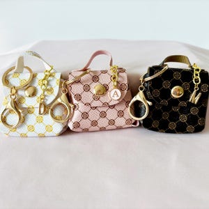 Mini purse bag charm for handbag faux leather keychain personalized charm tiny purse airpod case cute bag clip coin purse keychain for keys