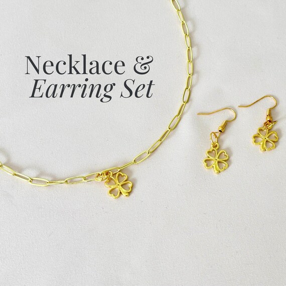 Dainty Gold Earrings Irish Design Lucky Charm St Patrick Day Present Celtic Jewelry Small Delicate Clover Pattern Brass Accessories French