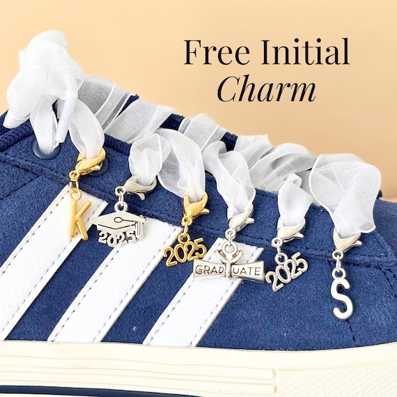 2025 Graduation gift for her graduation shoe charm party favor for end of school year sneaker charm initial charm for shoe decoration charm