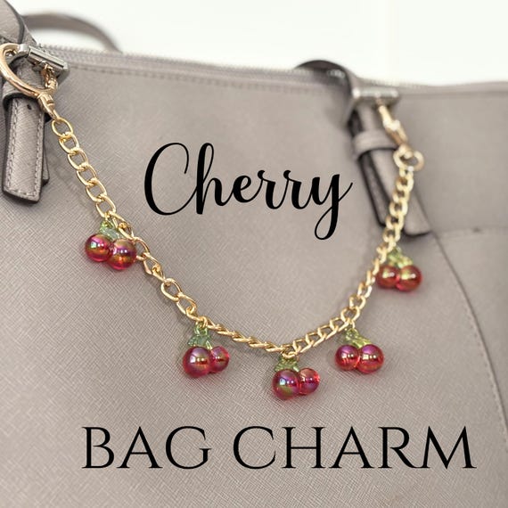 Bag Charm cherry charm bag chain for purse charm for handbag accessory for purse chain with cherries charm purse trendy gift idea for women