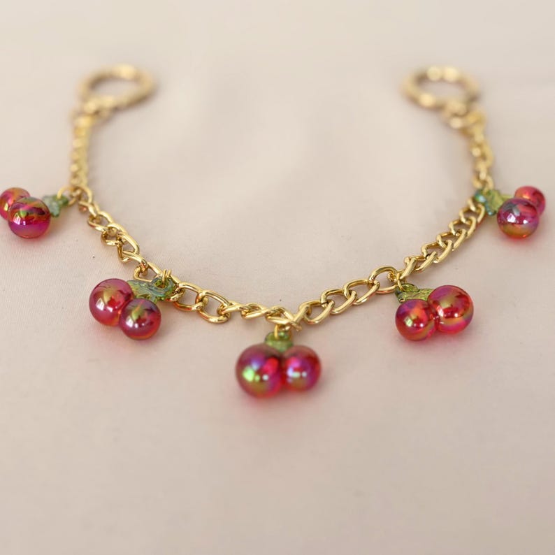 Bag Charm cherry charm bag chain for purse charm for handbag accessory for purse chain with cherries charm purse trendy gift idea for women
