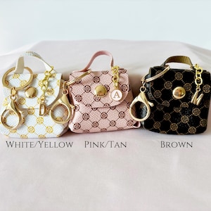 Mini purse bag charm for handbag faux leather keychain personalized charm tiny purse airpod case cute bag clip coin purse keychain for keys