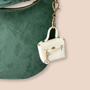 Mini purse bag charm for handbag faux leather keychain personalized charm tiny purse airpod case cute bag clip coin purse keychain for keys