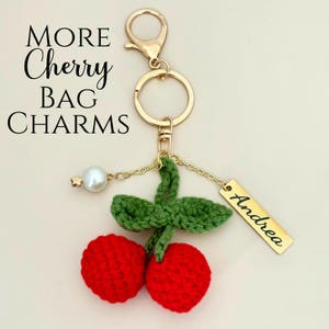 Bag Charm cherry charm bag chain for purse charm for handbag accessory for purse chain with cherries charm purse trendy gift idea for women