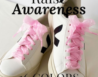 Organza Shoelaces: Awareness Month, 5K Fundraiser, 16 Colors