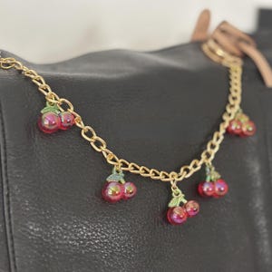 Bag Charm cherry charm bag chain for purse charm for handbag accessory for purse chain with cherries charm purse trendy gift idea for women