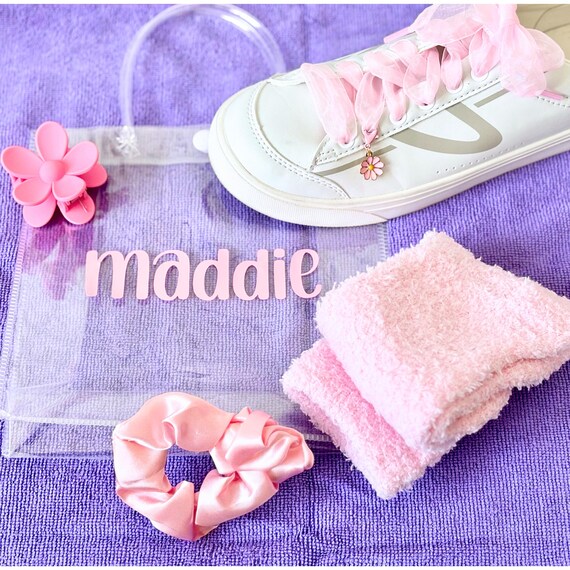 Teen Birthday Gift Party Favor Tween Goodie Bag Dance Recital Gift Custom Shoelace Gift Set for girl Personalized Name bag Sleepover set
