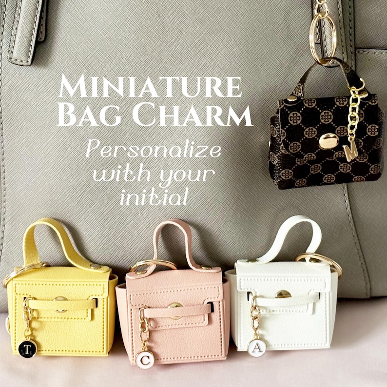 Mini purse bag charm for handbag faux leather keychain personalized charm tiny purse AirPod case cute bag clip coin purse keychain for keys image 1