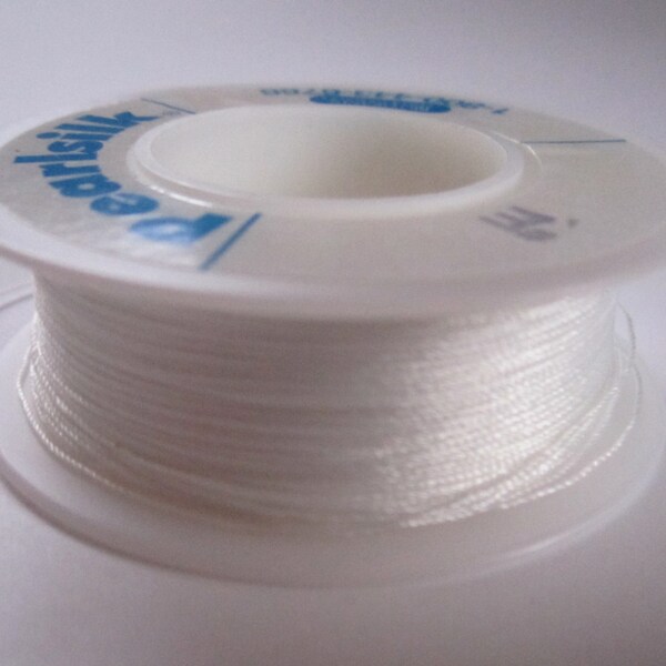 full 100 yard spool Pearlsilk bead cord white imitation silk beading knotting