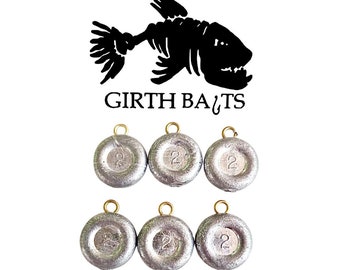 2oz River Coin Sinker (10 Pack) Lead Fishing weight Free Shipping Made in the USA